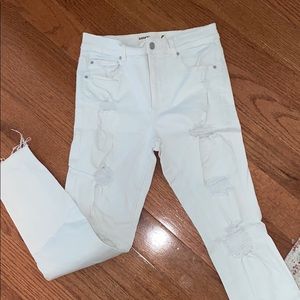 White ripped skinny jeans